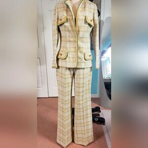 Vintage 60s Mod Butte Knit Pant Suit